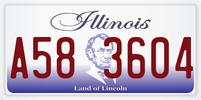IL license plate A583604