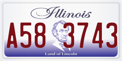 IL license plate A583743