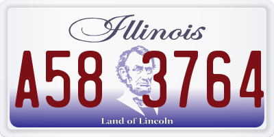 IL license plate A583764