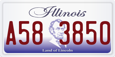 IL license plate A583850