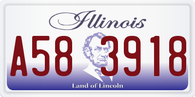 IL license plate A583918