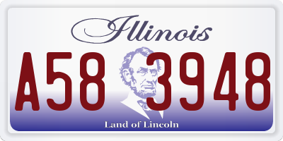 IL license plate A583948