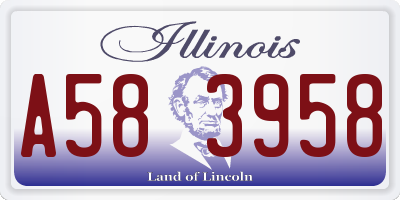 IL license plate A583958