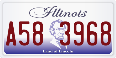 IL license plate A583968