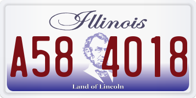 IL license plate A584018