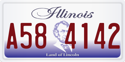 IL license plate A584142