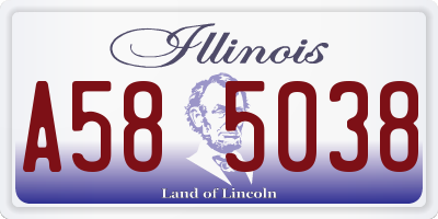 IL license plate A585038