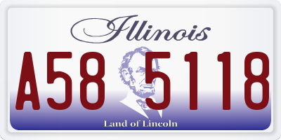 IL license plate A585118