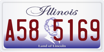 IL license plate A585169