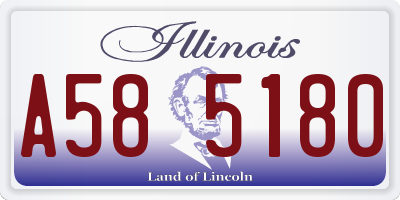 IL license plate A585180