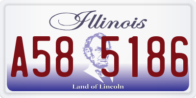 IL license plate A585186