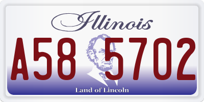 IL license plate A585702
