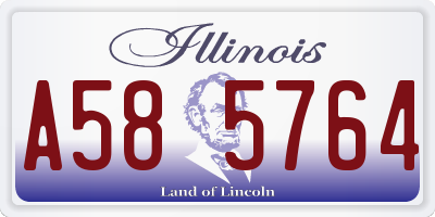 IL license plate A585764