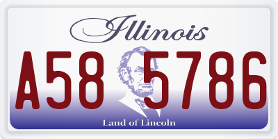 IL license plate A585786