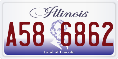 IL license plate A586862