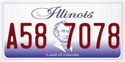 IL license plate A587078