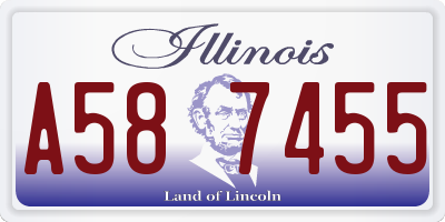 IL license plate A587455