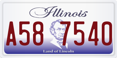 IL license plate A587540