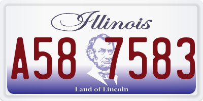 IL license plate A587583