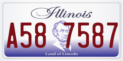 IL license plate A587587