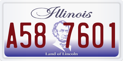 IL license plate A587601
