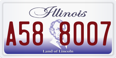 IL license plate A588007
