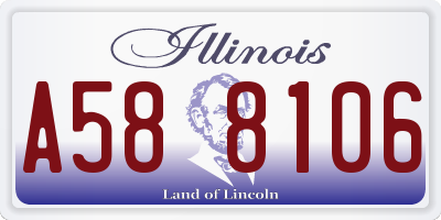 IL license plate A588106