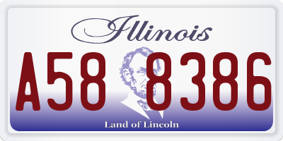 IL license plate A588386