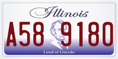 IL license plate A589180