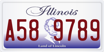 IL license plate A589789