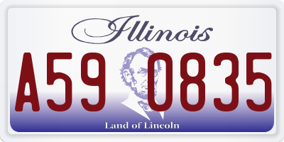 IL license plate A590835