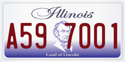 IL license plate A597001