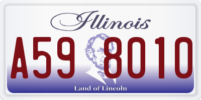 IL license plate A598010