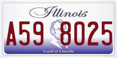 IL license plate A598025