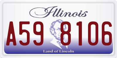 IL license plate A598106