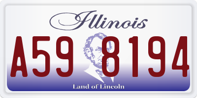 IL license plate A598194