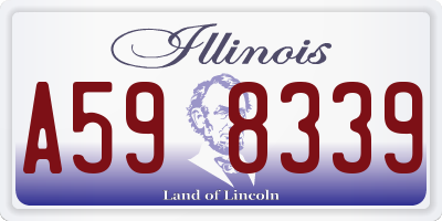 IL license plate A598339