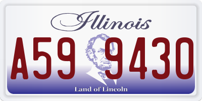 IL license plate A599430