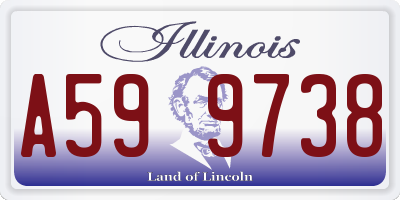 IL license plate A599738