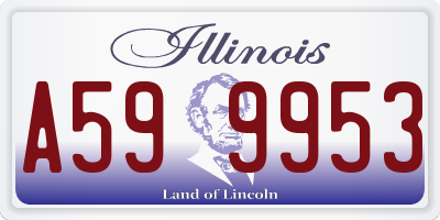 IL license plate A599953