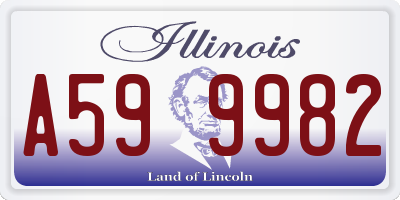 IL license plate A599982