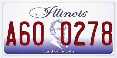 IL license plate A600278