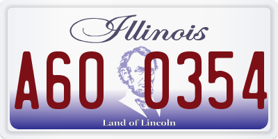 IL license plate A600354