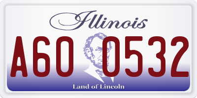 IL license plate A600532