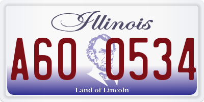 IL license plate A600534