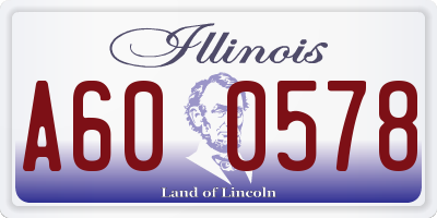 IL license plate A600578