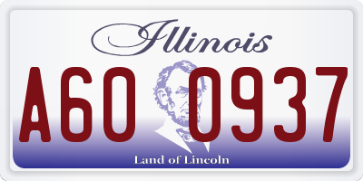 IL license plate A600937