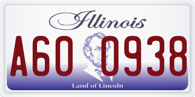 IL license plate A600938