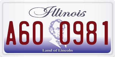 IL license plate A600981