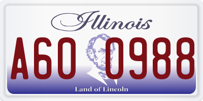 IL license plate A600988